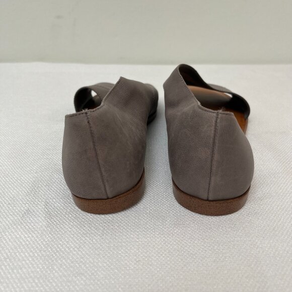Sole Society Colvan Gray Cut Out Flats Sandals Open Toe Leather Shoe Women's 9 - Picture 3 of 12